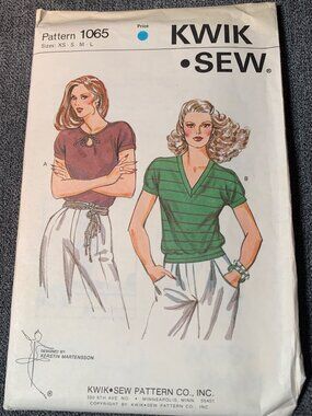 Kwik Sew Misses Shirt Sewing Pattern Size Xsm-S-M-L 1065 Uncut